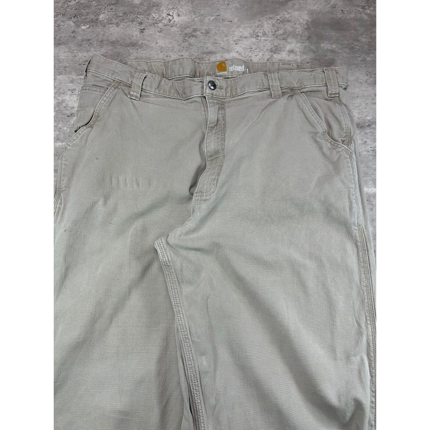 Carhartt Relaxed Fit Canvas Workwear Five Pocket Pants Size 38 Beige