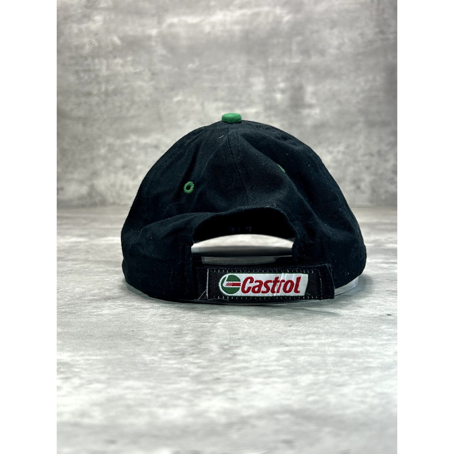 Vintage Castrol Syntec Racing Embroidered Spellout Strapback Hat OSFA Black