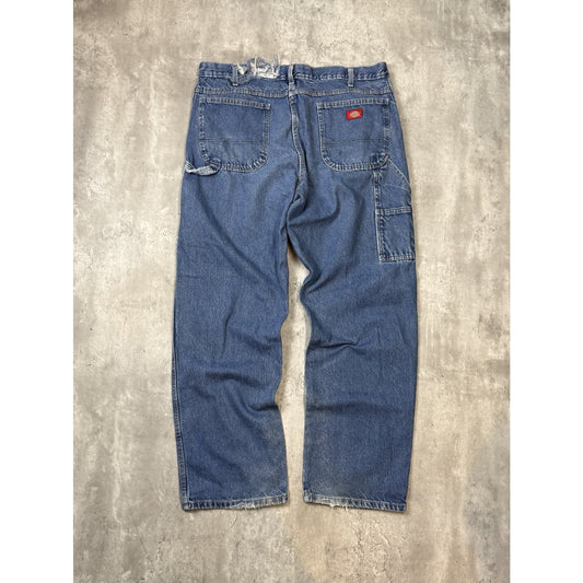Vintage Dickies Dark Wash Denim Workwear Carpenter Pants Size 39 Blue
