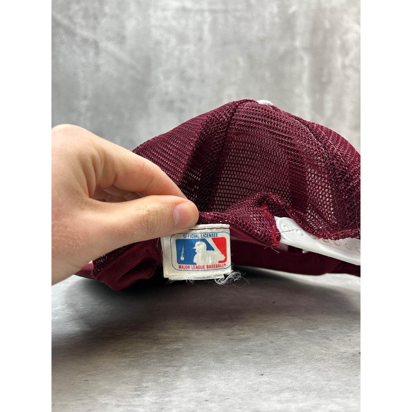 Vintage 80s Philadelphia Phillies MLB Embroidered Logo Trucker Snapback Hat OSFA