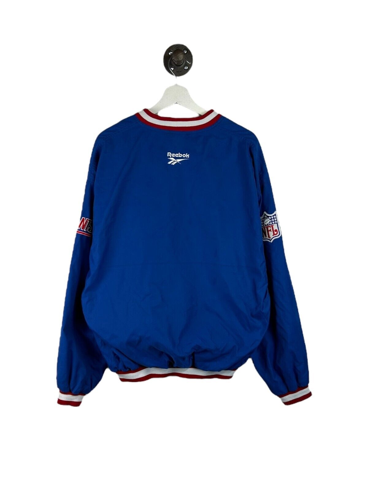 Vintage 90s New York Giants NFL Nylon Pullover Reebok Football Jacket Size Large