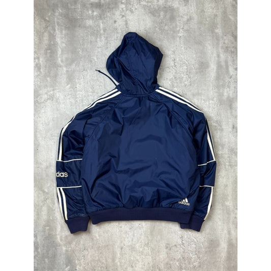 Vintage 90s Adidas Embroidered Logo Nylon Reversible Hooded Jacket Size Medium