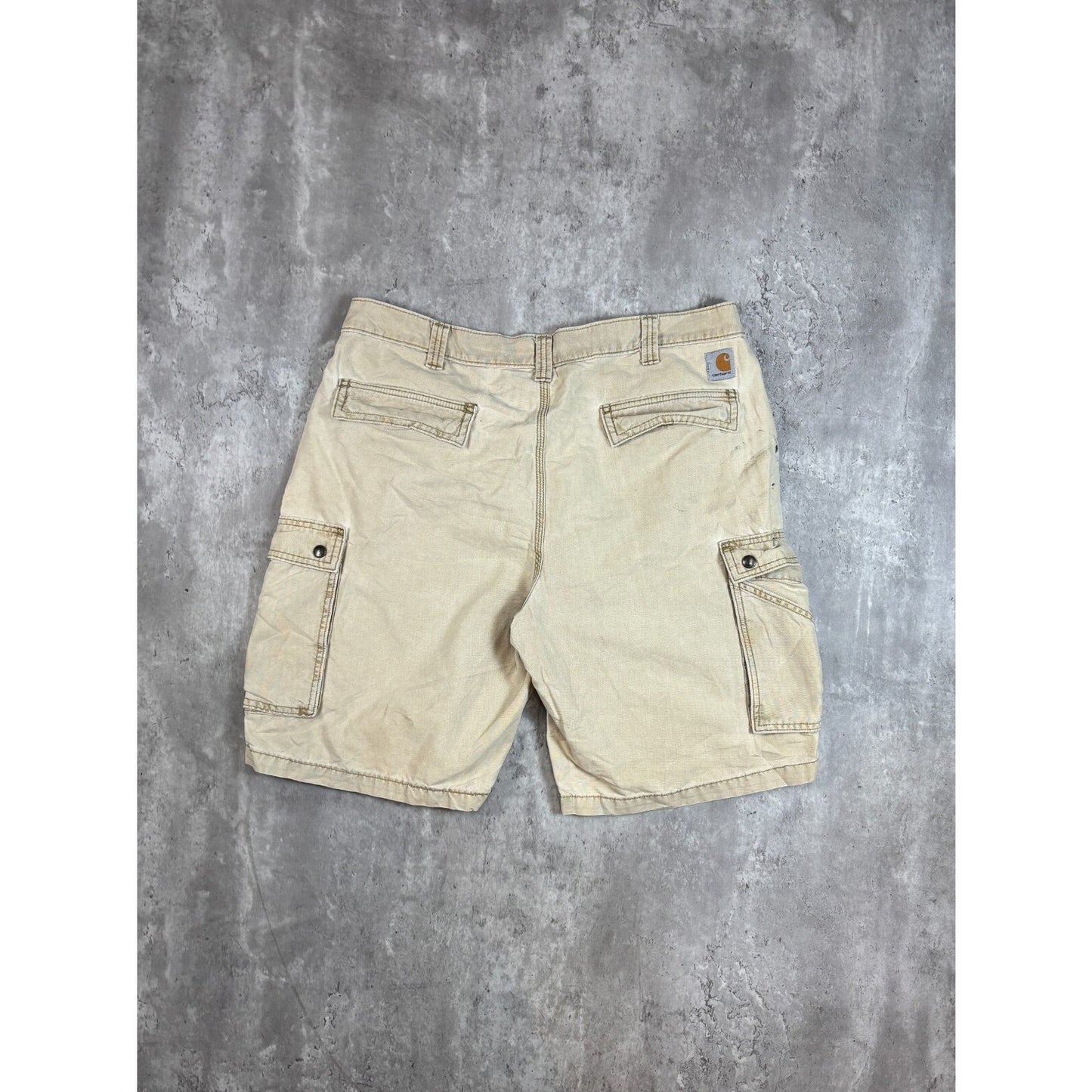 Carhartt Relaxed Fit Canvas Workwear Cargo Shorts Size 38 Beige