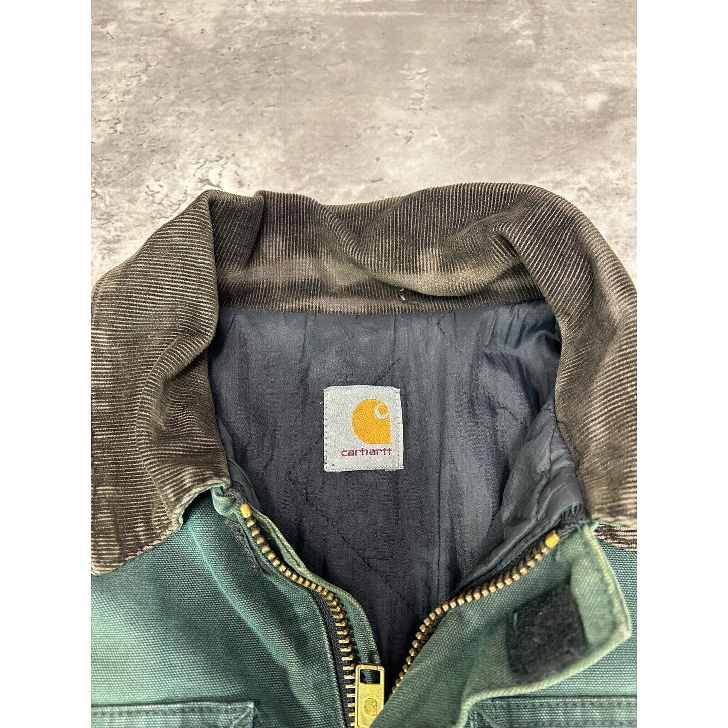Vintage Carhartt Quilted Lined Canvas Workwear Arctic Jacket Size XL Green