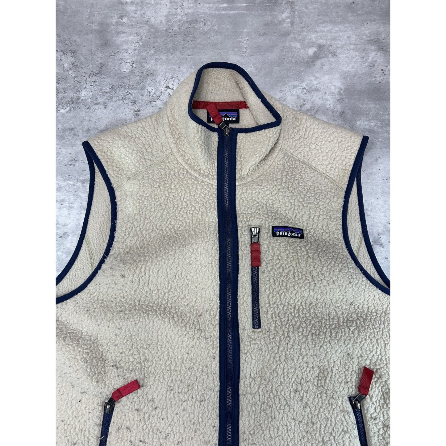 Vintage Patagonia Deep Pile Fleece Full Zip Sweatshirt Vest Size Large