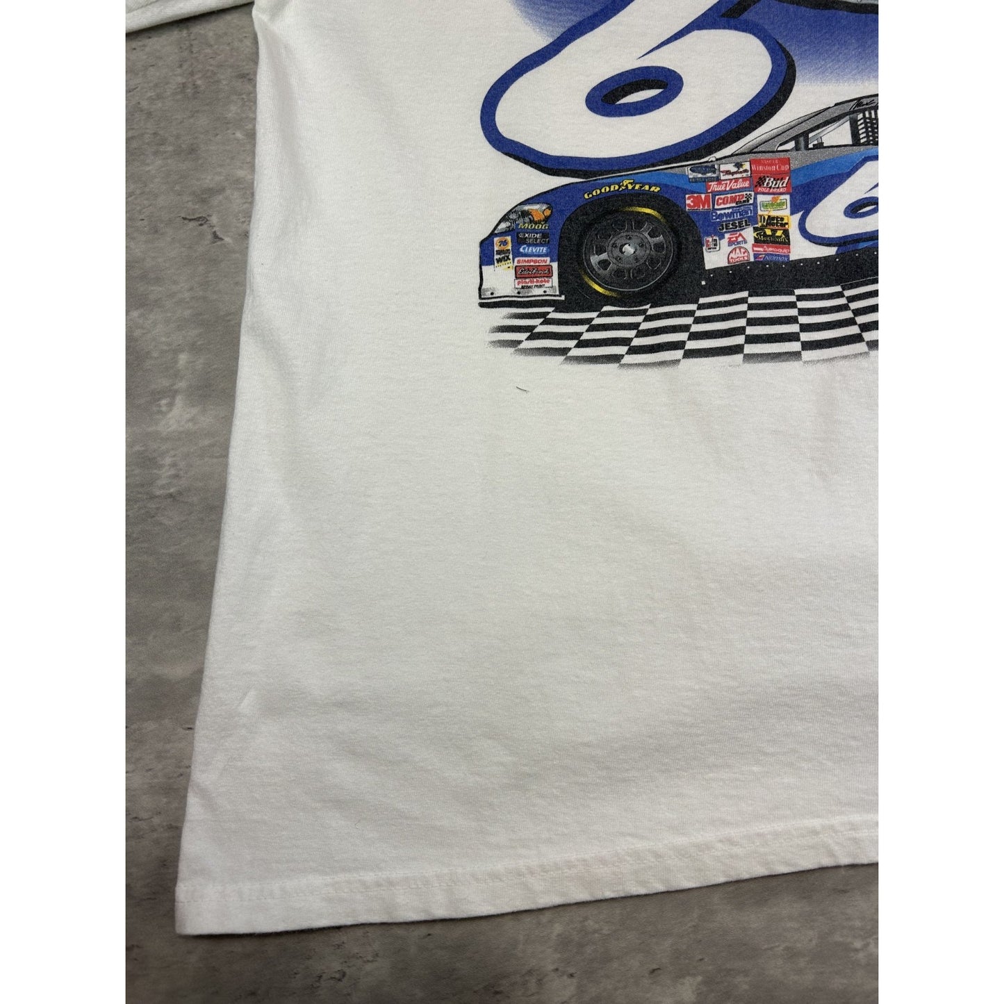 Vintage Mark Martin #6 Viagra Racing Nascar Graphic T-Shirt Size XL White