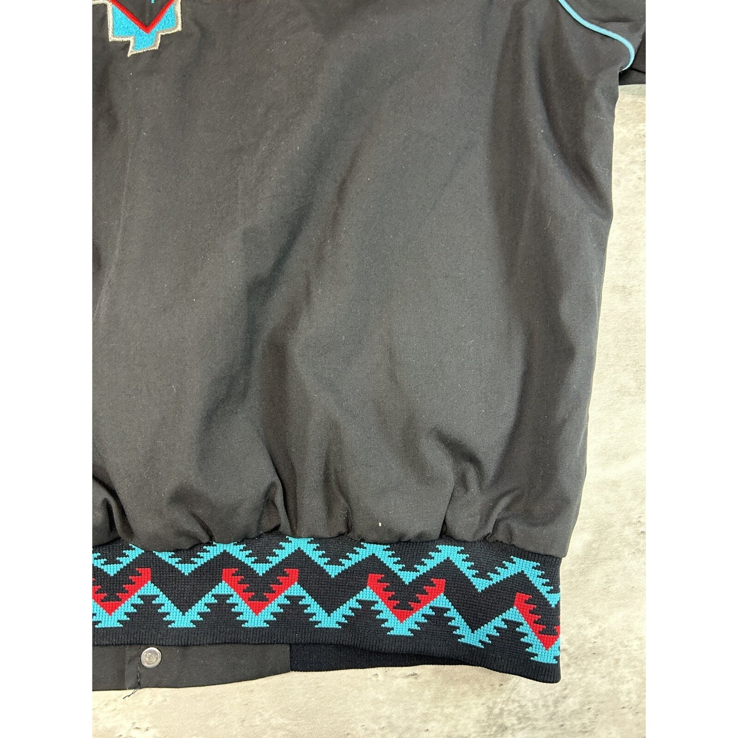 Vintage 80s Gilleys Texas Cafe Aztec Print Cropped Light Jacket Size Large