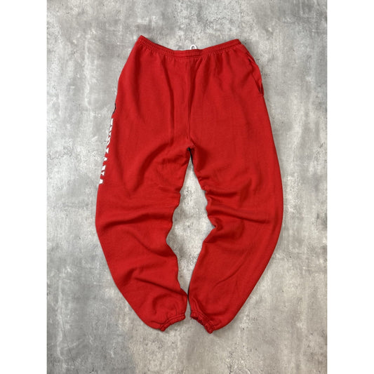 Vintage 90s Indiana Hoosiers NCAA Graphic Spellout Sweat Pants Size Large Red