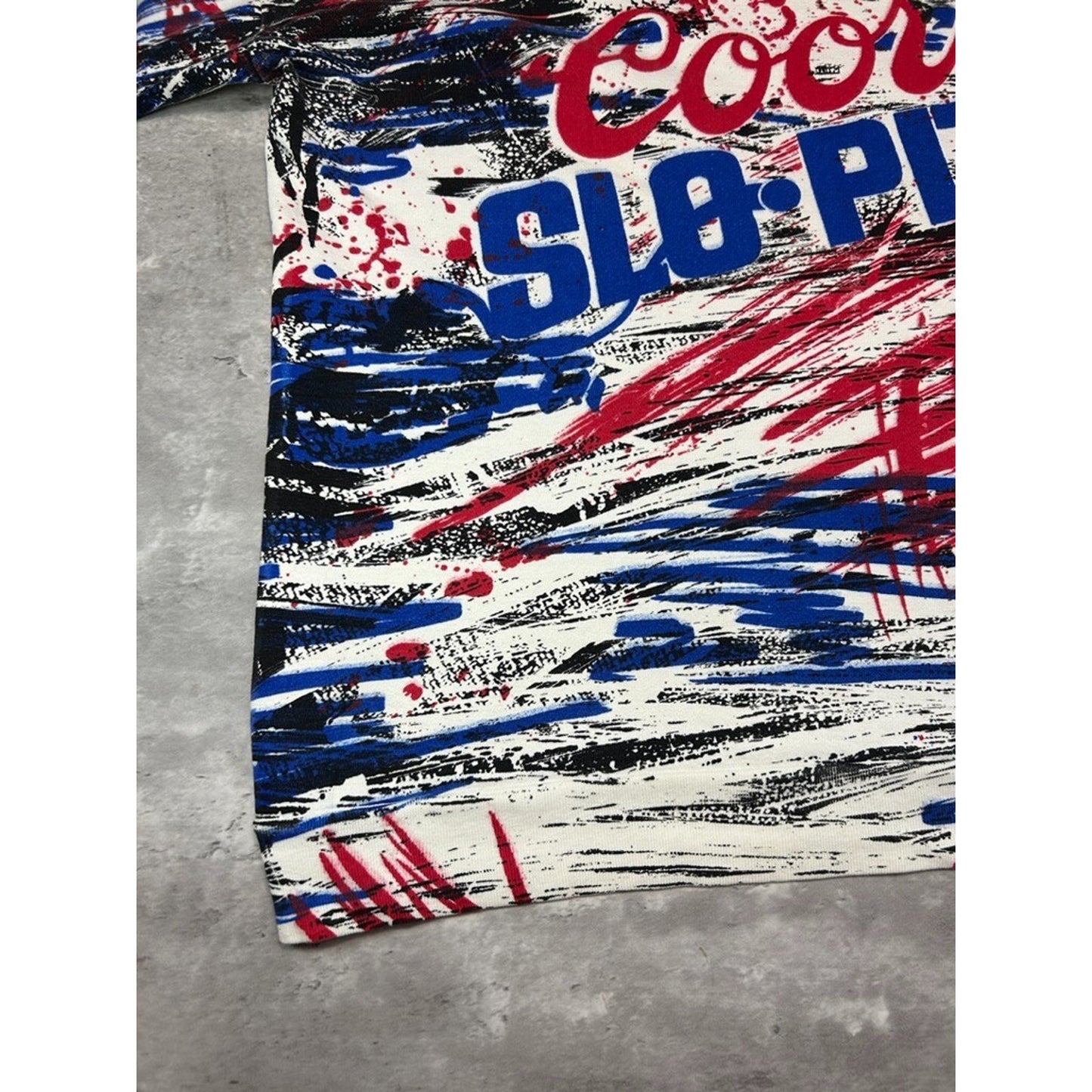 Vintage 90s Coors Slo-Pitch All Over Print Collared Pullover Sweatshirt Size Medium