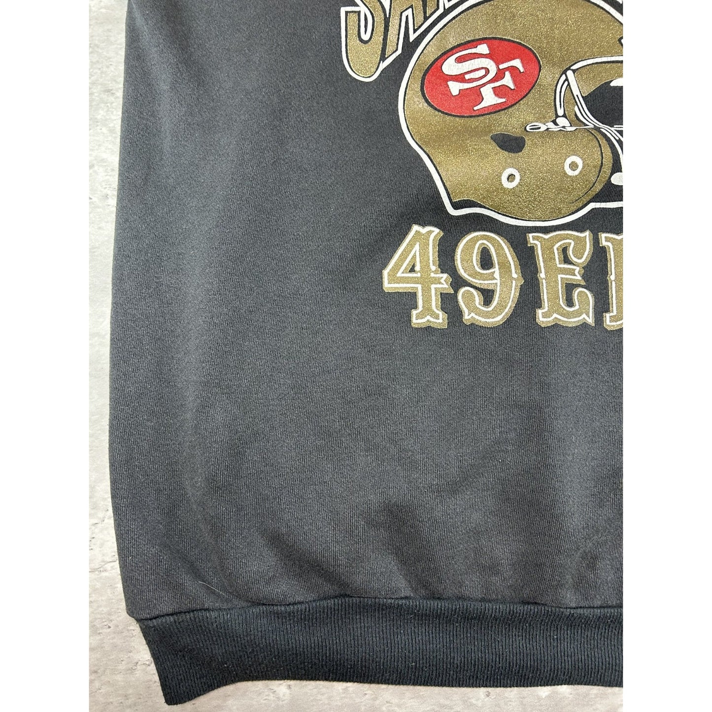 Vintage 90s San Francisco 49ers NFL Helmet Graphic Hooded Sweatshirt Size XL