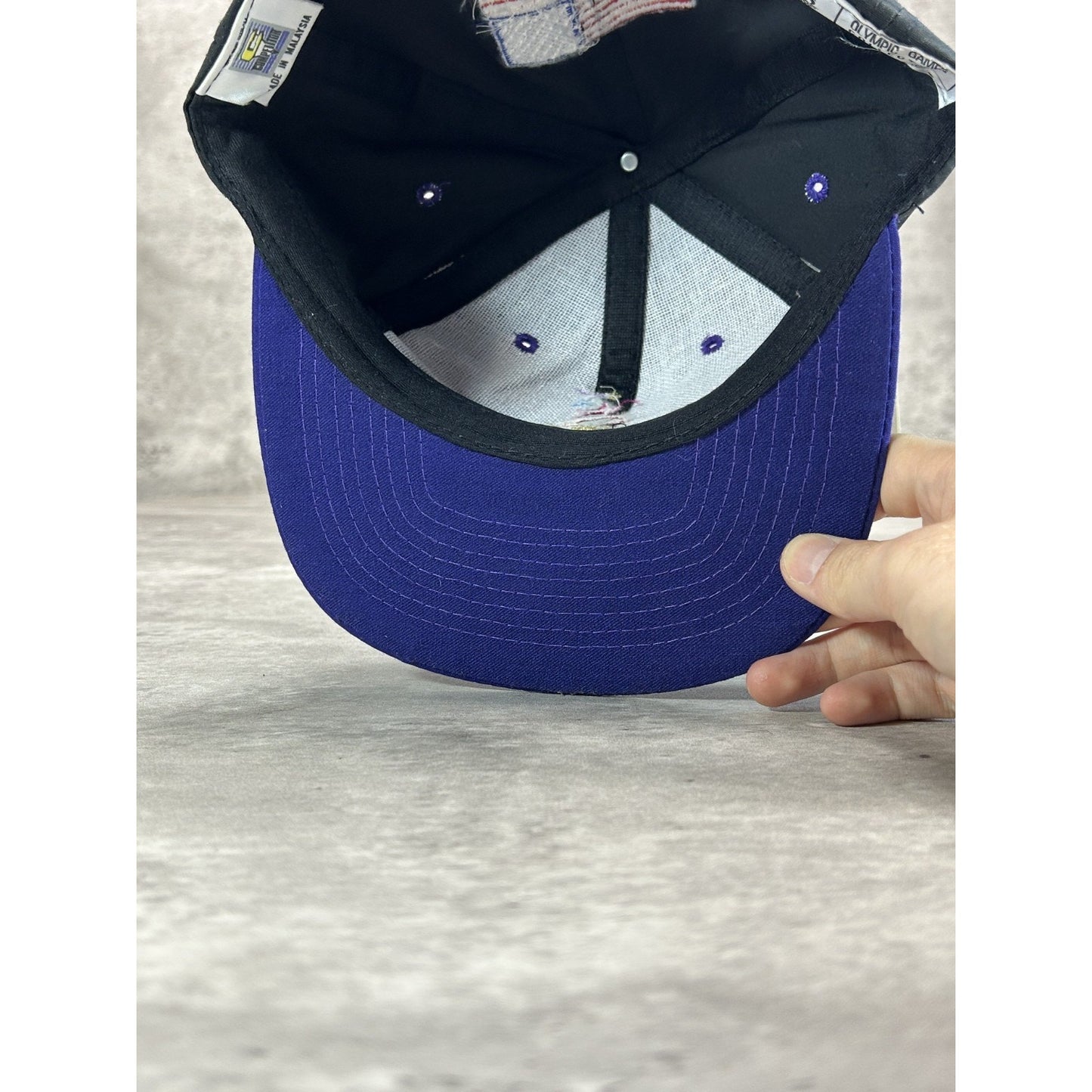 Vintage 1996 Atlanta Olympics Embroidered Logo Snapback Hat OSFA Black