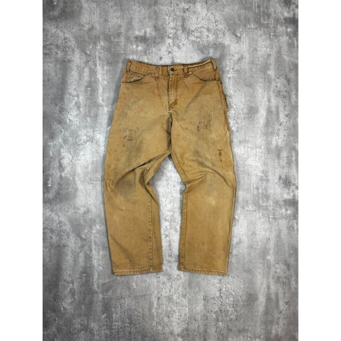 Vintage Dickies Canvas Work Wear Carpenter Pants Size 33W Beige