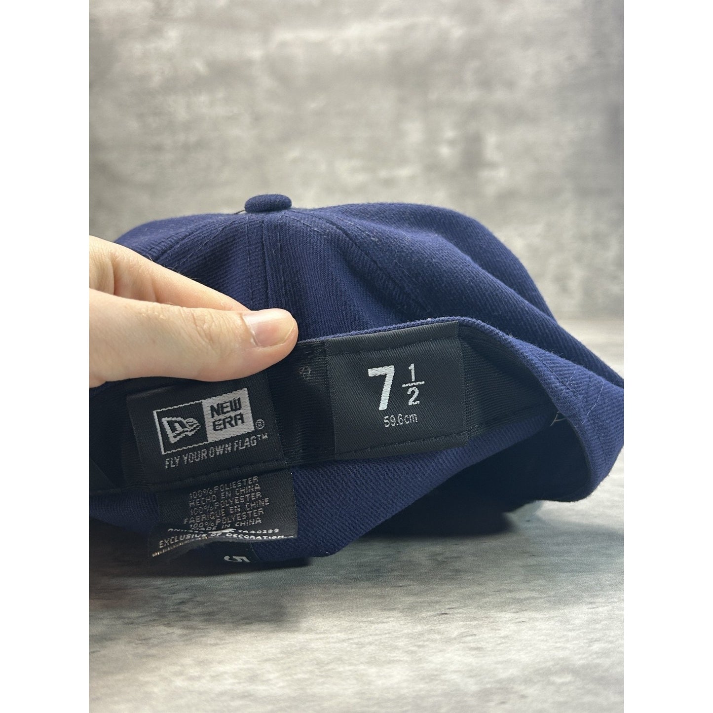 Stockton Ports MiLB Embroidered Logo Baseball Fitted Hat OSFA 7 1/2 Navy Blue