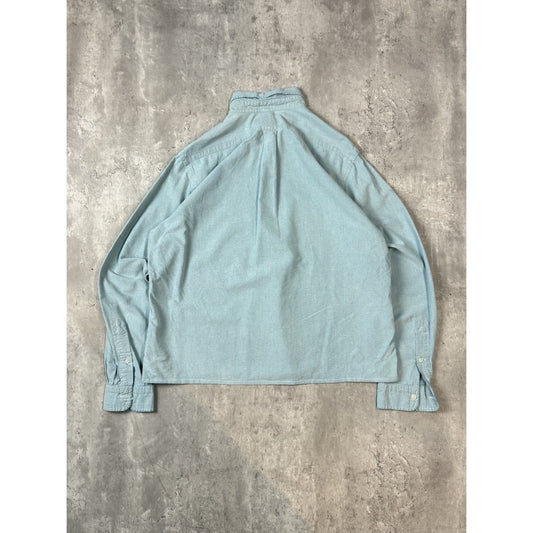 Vintage Polo Ralph Lauren Reworked Cropped Long Sleeve Button Up Shirt Sz Large