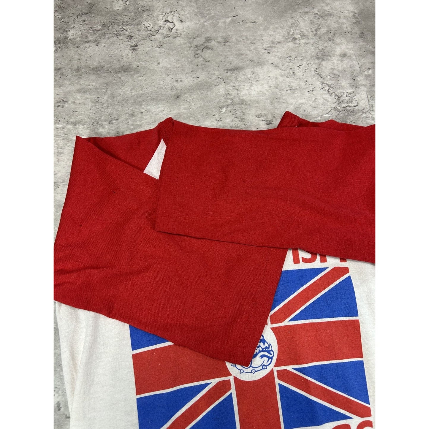 Vintage 80s The British Bulldogs Two Tone Raglan 3/4 Sleeve T-Shirt Size Small