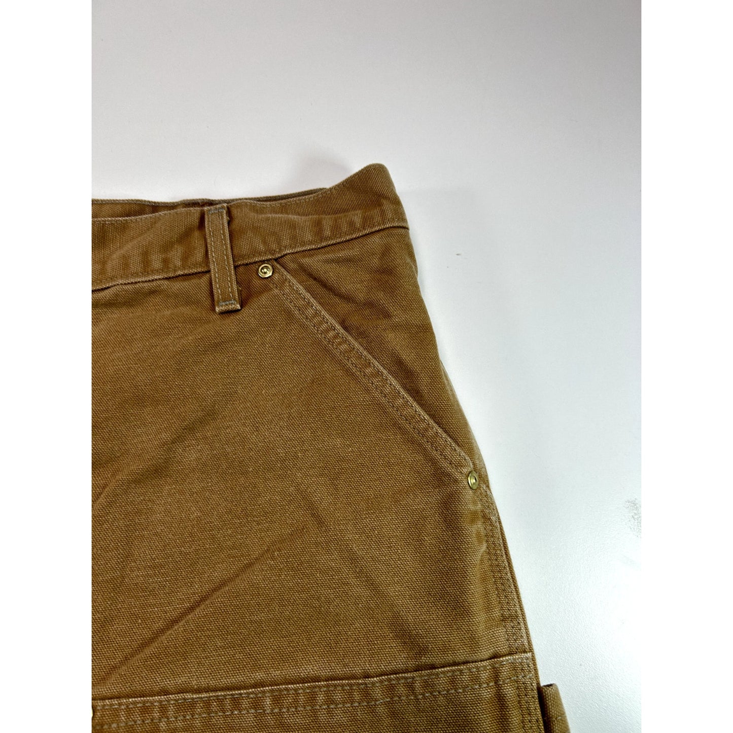 Vintage Carhartt Canvas Workwear Double Knee Carpenter Pants Size 37 Beige