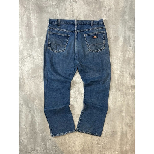 Vintage Dickies Dark Wash Denim Workwear Pants Size 38 Blue