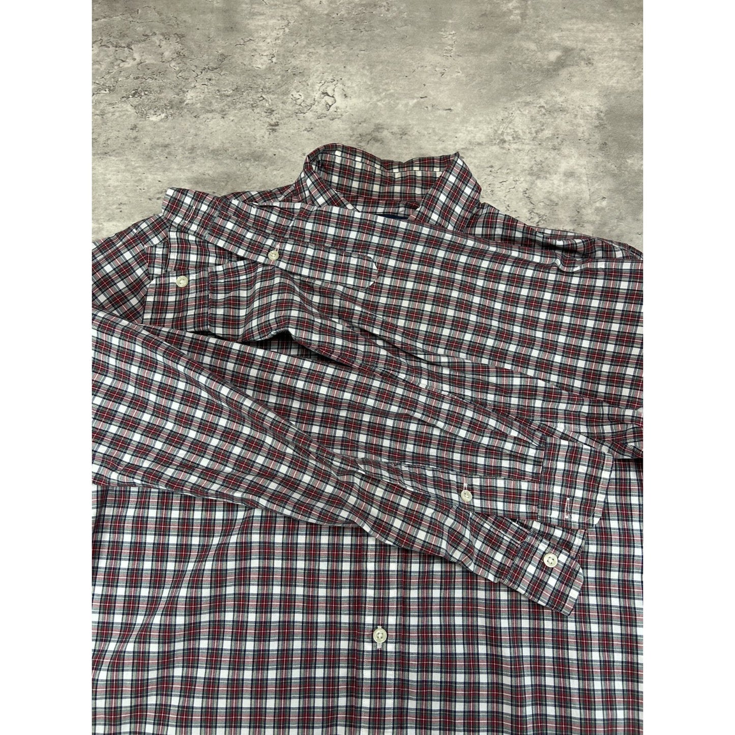 Polo Ralph Lauren Plaid Print Reworked Cropped Button Up Shirt Size Medium