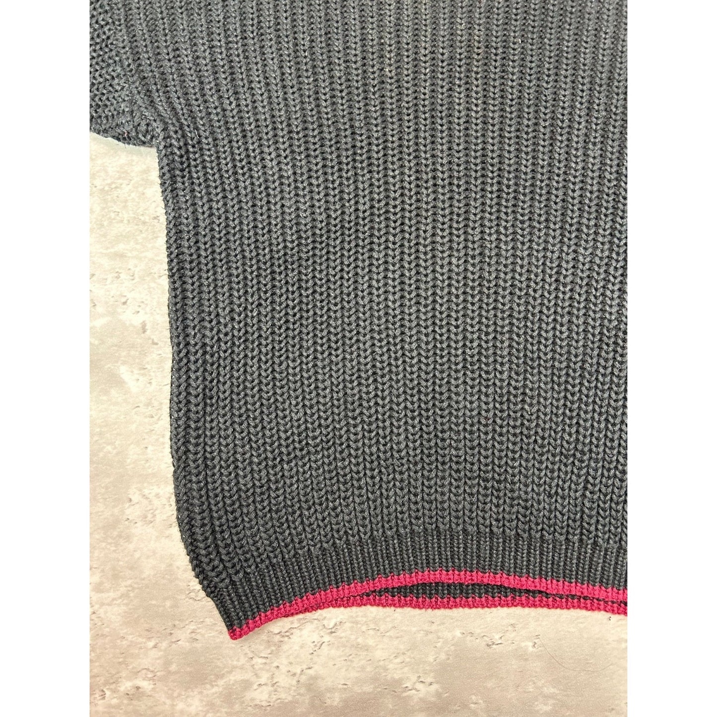 Vintage 90s Striped Sleeve Pullover Ribbed Knit Sweater Size Medium