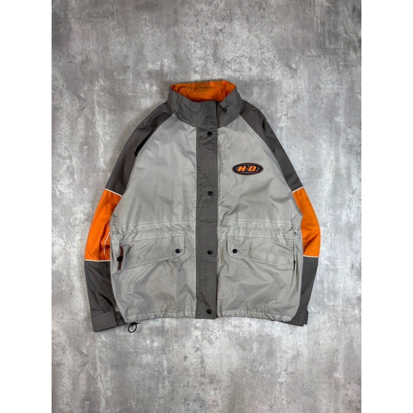 Vintage Y2K Harley Davidson Graphic Spellout Nylon Full Zip Jacket Size XL