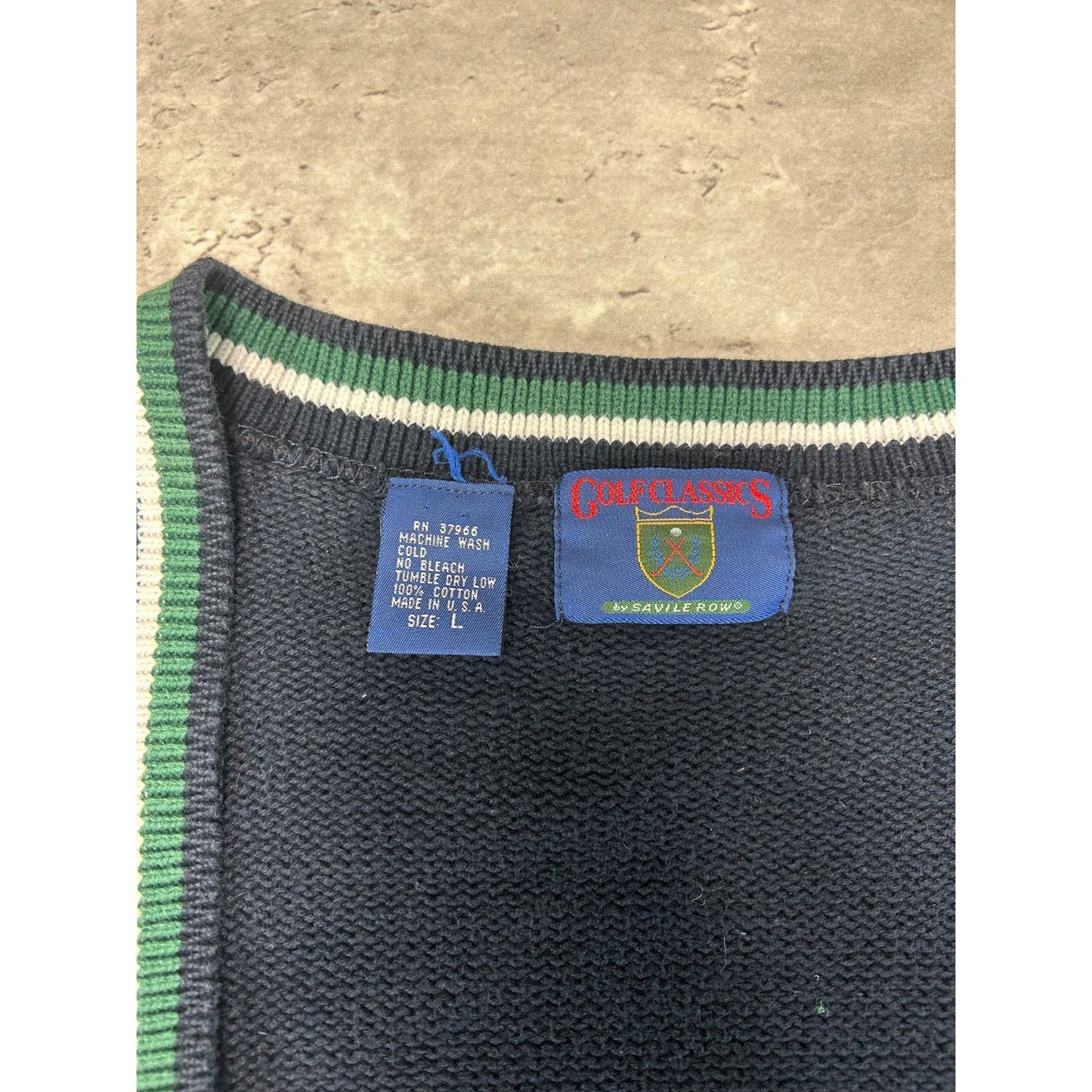Vintage 90s Golf Classics Embroidered Cardigan Knit Sweater Size Large