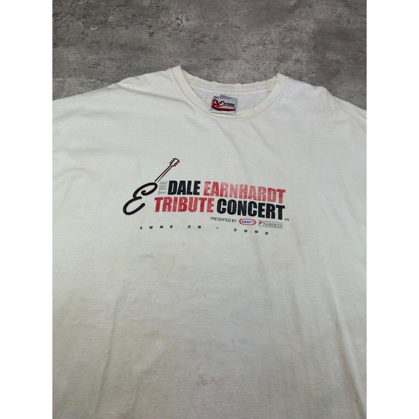 Vintage 2003 #8 Dale Earnhardt NASCAR Tribute Concert Graphic T-Shirt Size XXL
