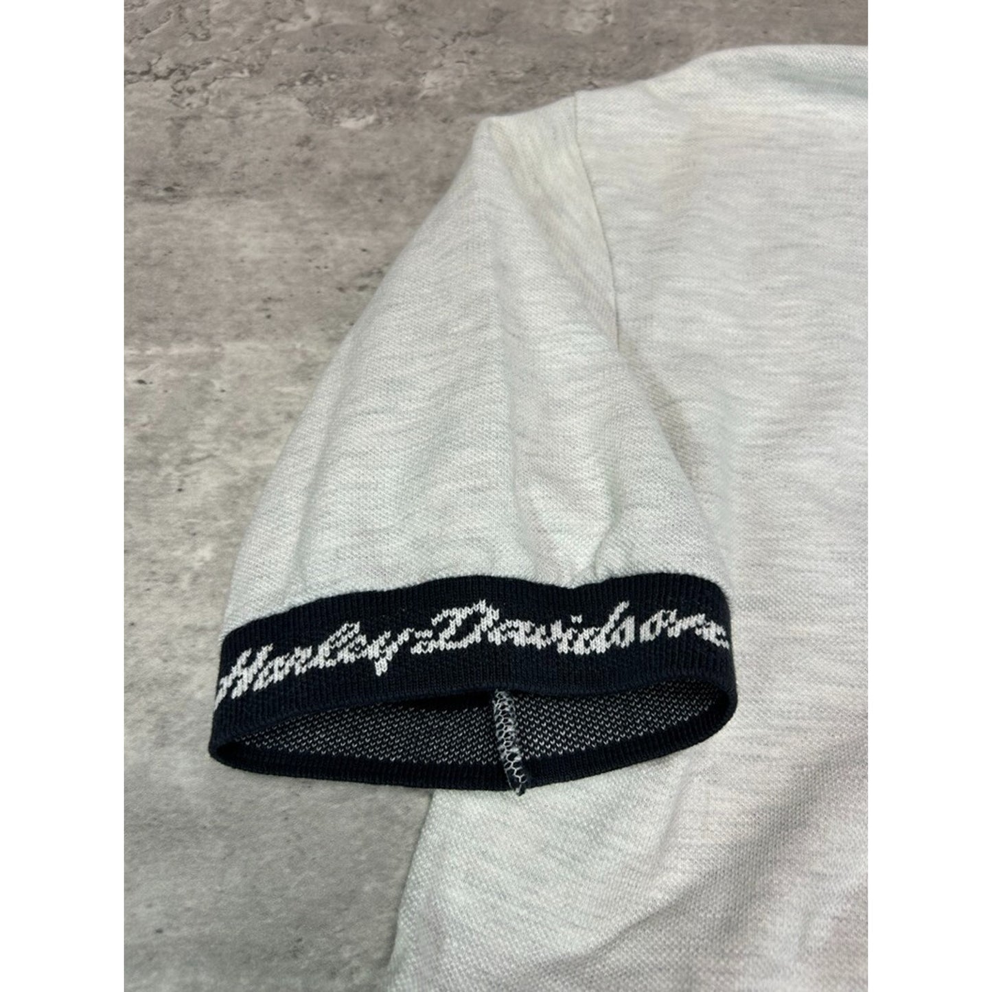 Vintage 90s Harley Davidson Embroidered 1/4 Button Up Shirt Size XL Gray