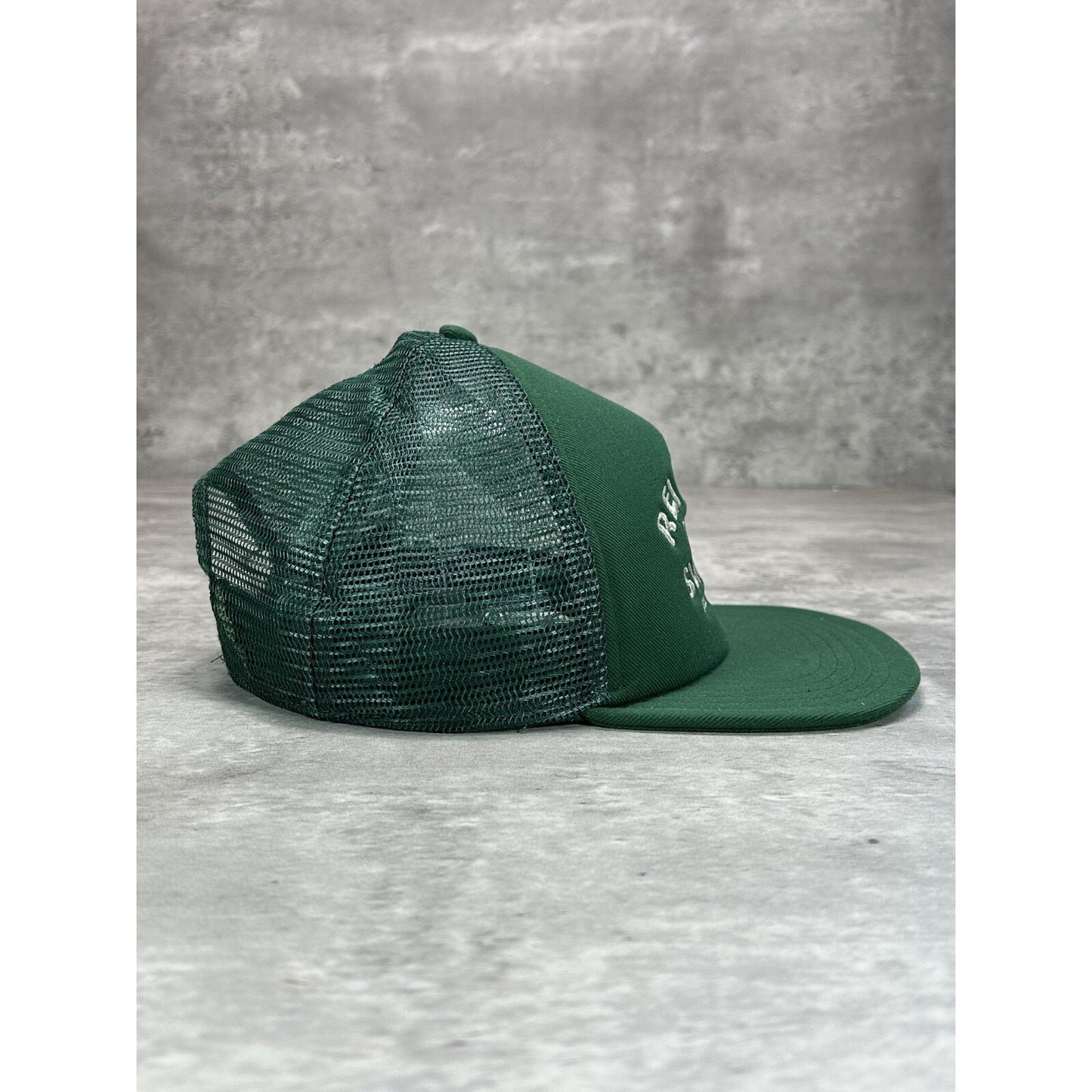Vintage 90s Rei & Co Trail Supplies Embroidered Spellout Snapback Hat OSFA