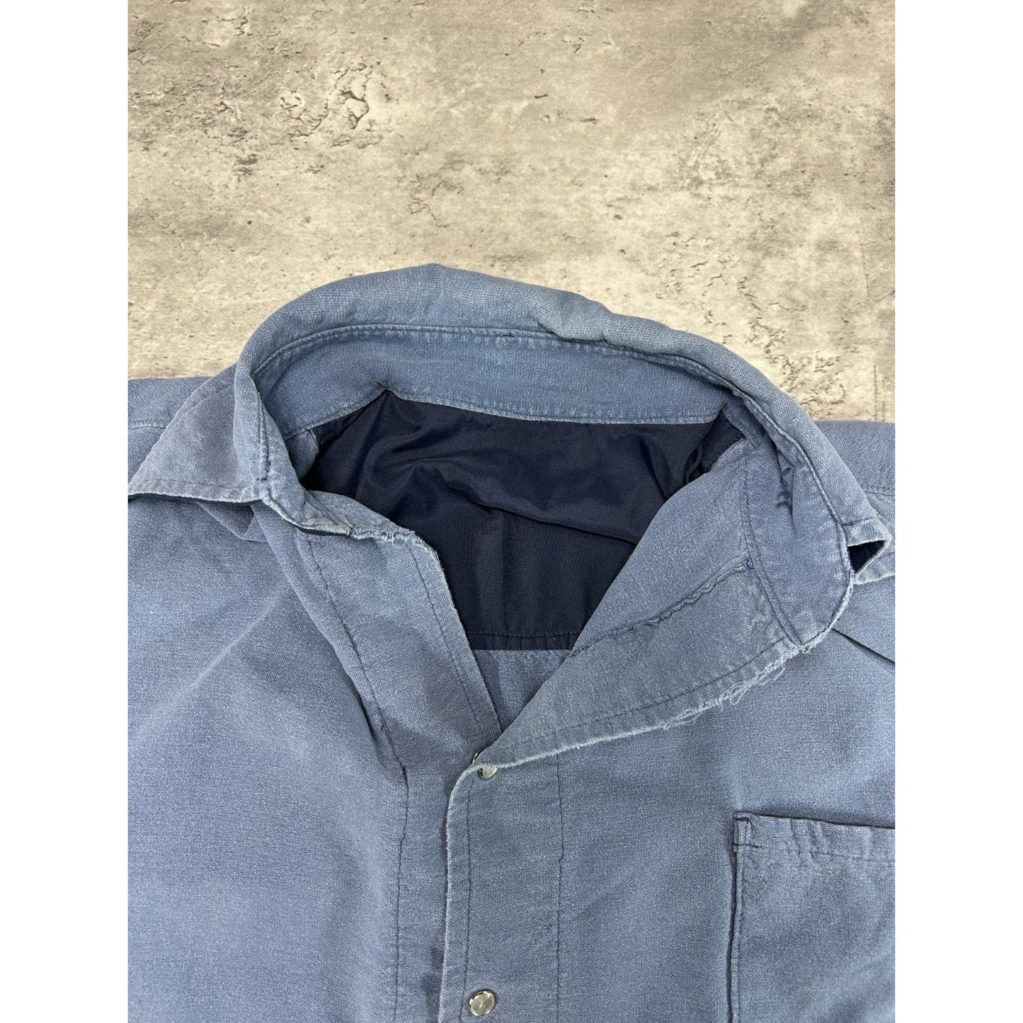 Vintage 90s Pearl Snap Long Sleeve Button Up Shirt Size 2XL Blue