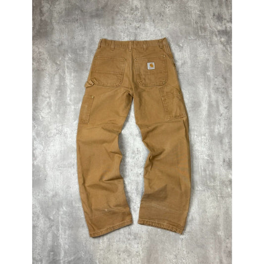 Vintage 90s Carhartt Canvas Workwear Carpenter Pants Size 31 Beige