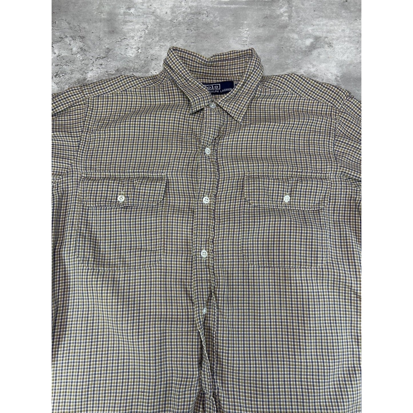Vintage Polo Ralph Lauren Plaid Print Long Sleeve Button Up Shirt Size XL