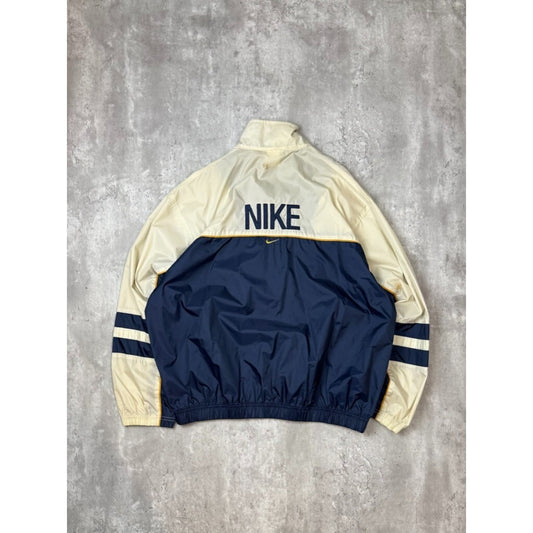 Vintage 90s Nike Embroidered Swoosh Two Tone Nylon Windbreaker Jacket Size Large