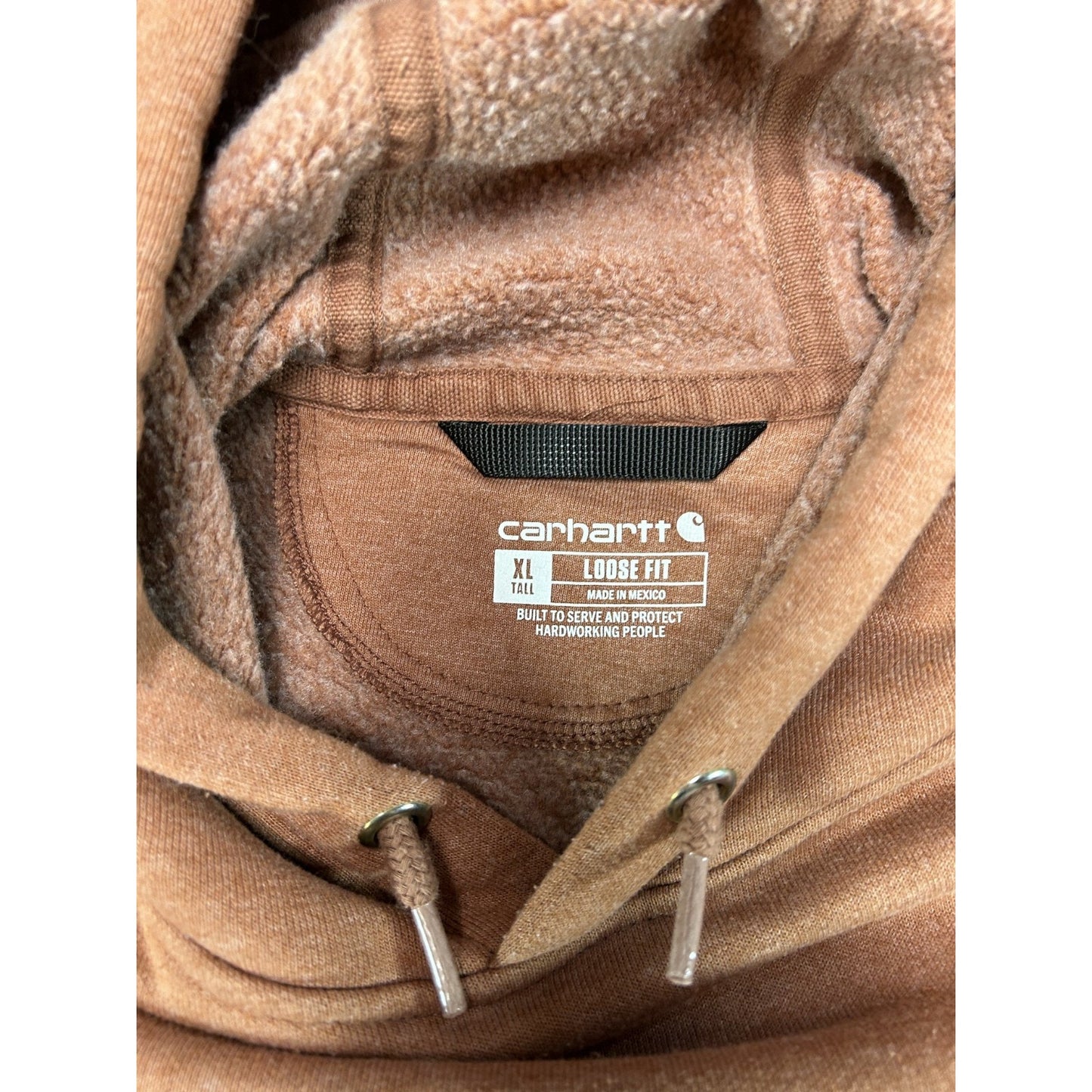 Vintage Carhartt Sleeve Spellout Workwear Pullover Hooded Sweatshirt Sz XL Tall