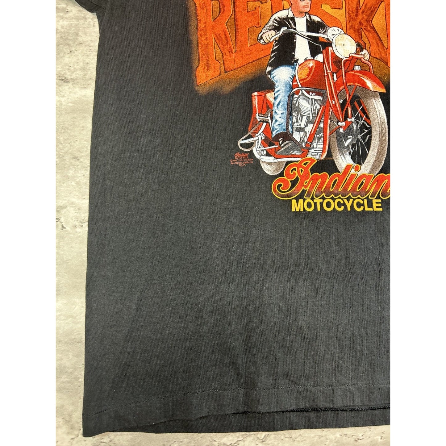 Vintage 1994 Indian Motorcycles Iron Redskin Motorcycle Graphic T-Shirt Sz XL