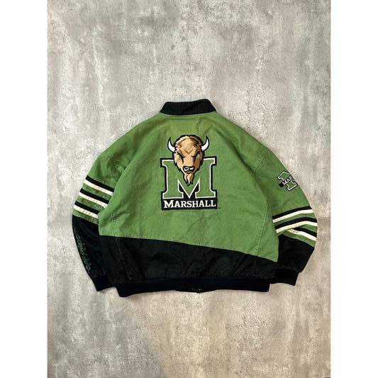 Vintage Marshall Herd NCAA Embroidered Logo Collegiate Bomber Jacket Size 3XL