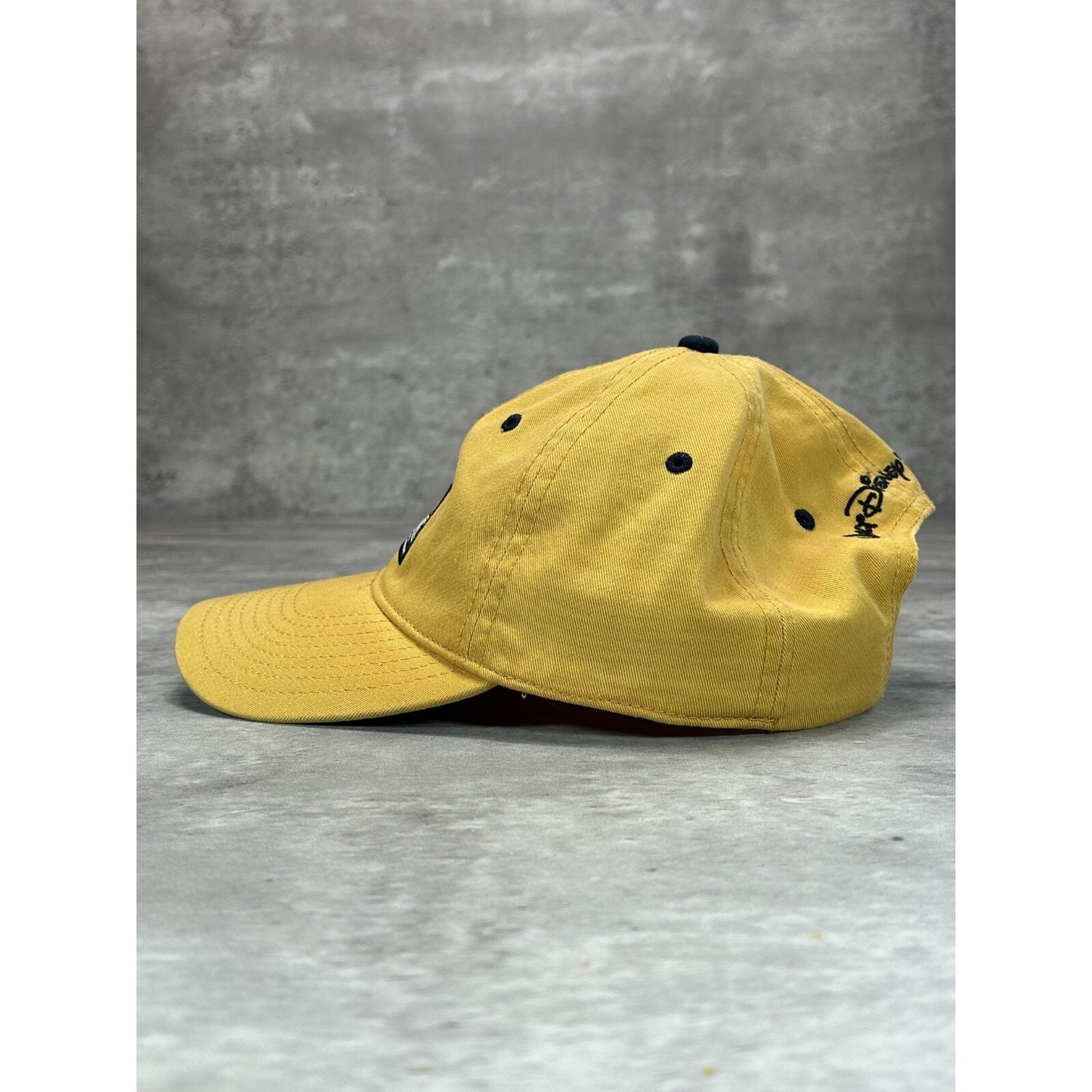 Vintage Disney Mickey Mouse Embroidered Patch Strapback Hat OSFA Yellow