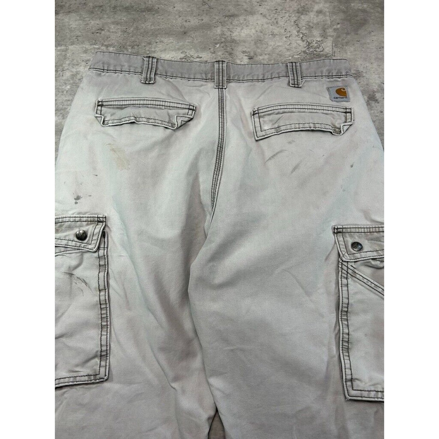 Carhartt Relaxed Fit Canvas Workwear Faded Cargo Pants Size 35