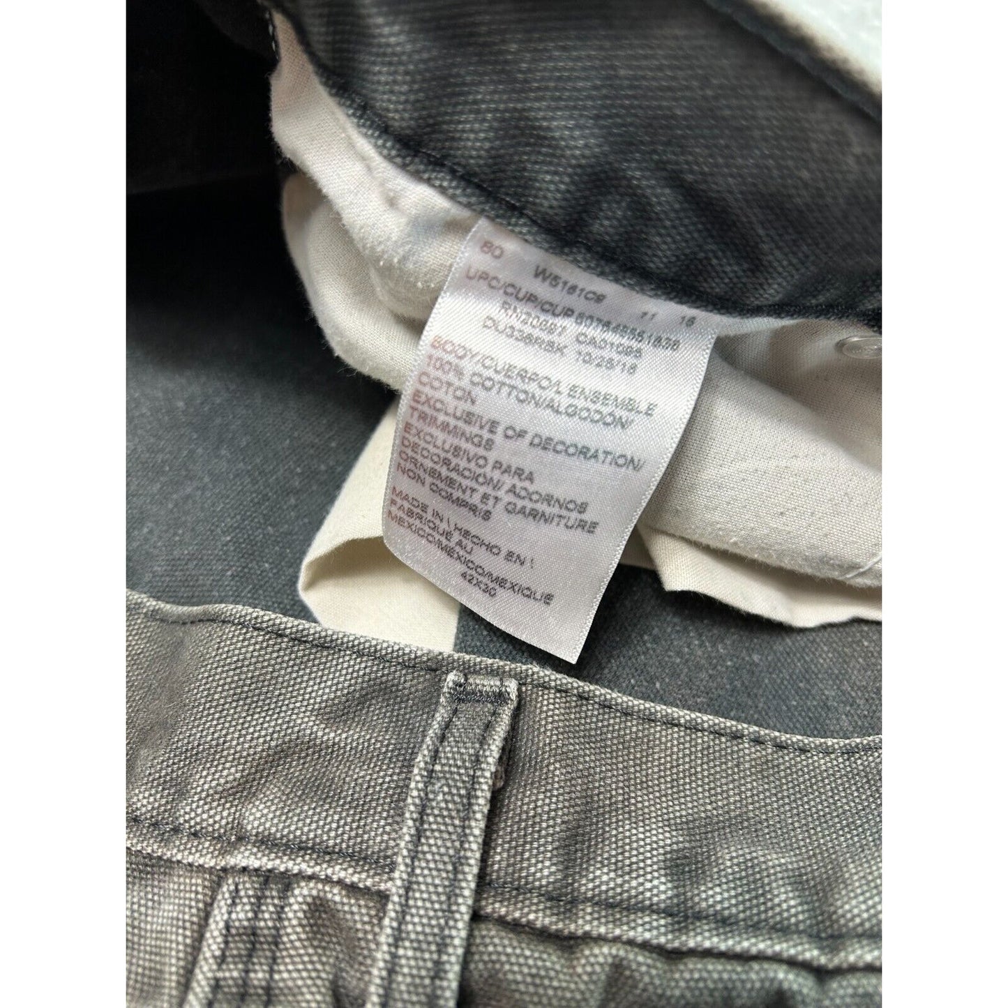 Dickies Canvas Workwear Carpenter Pants Size 42 Gray