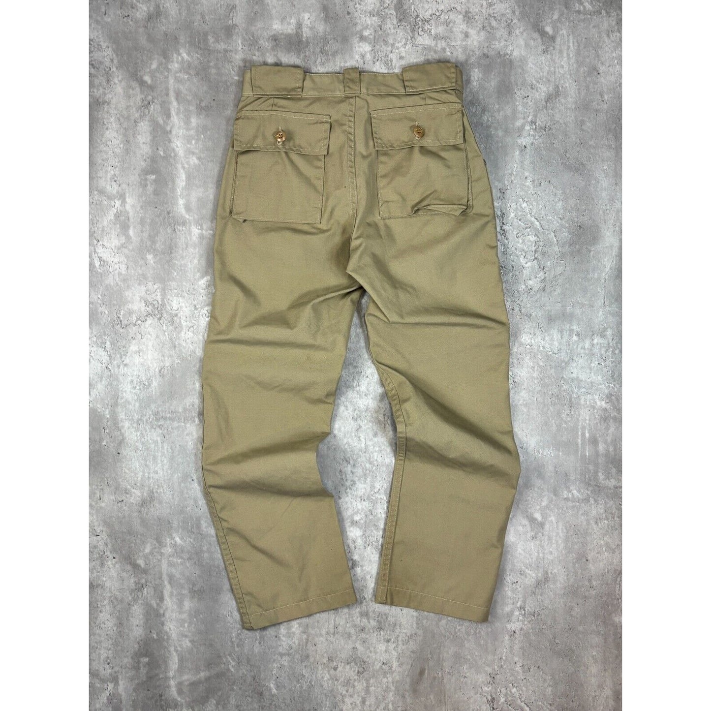 Vintage 1960s Multi Pocket Fishermans Cargo Pants Size 30 Beige