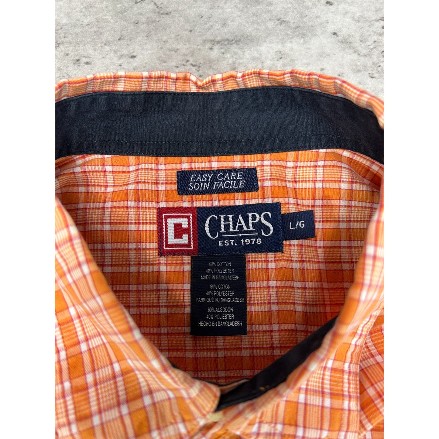 Vintage Chaps Ralph Lauren Plaid Print Reworked Cropped Button Up Shirt Sz Large