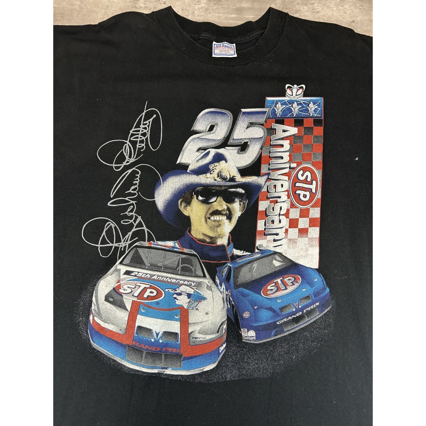 Vintage Richard Petty STP Racing Nascar Graphic T-Shirt Size 2XL Black