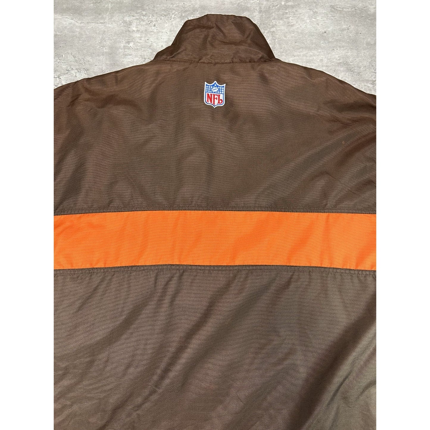 Vintage Cleveland Browns NFL Embroidered Logo Windbreaker Jacket Size XL