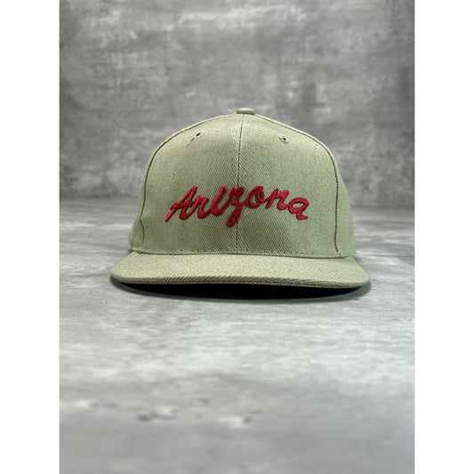 Vintage 90s Arizona Embroidered Spellout Destination Snapback Hat OSFA Beige
