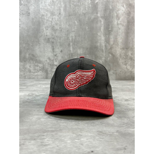 Vintage 90s Detroit Red Wings MLB Embroidered Logo Hockey Snapback Hat OSFA