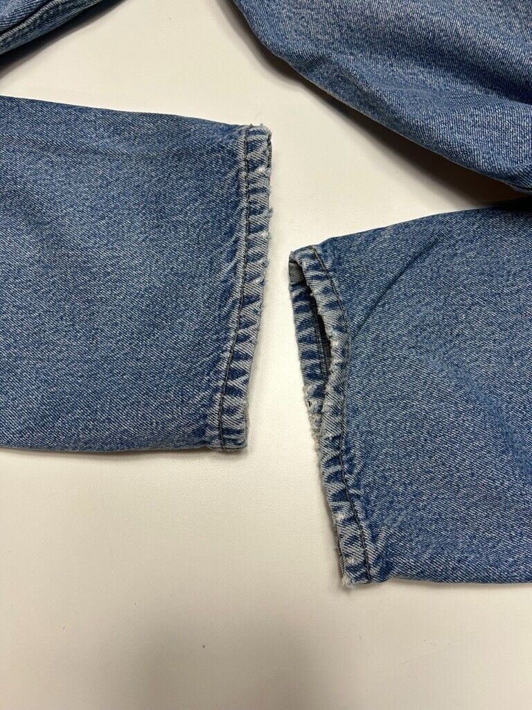 Vintage Carhartt Plaid Lined Medium Wash Denim Workwear Pants Size 33
