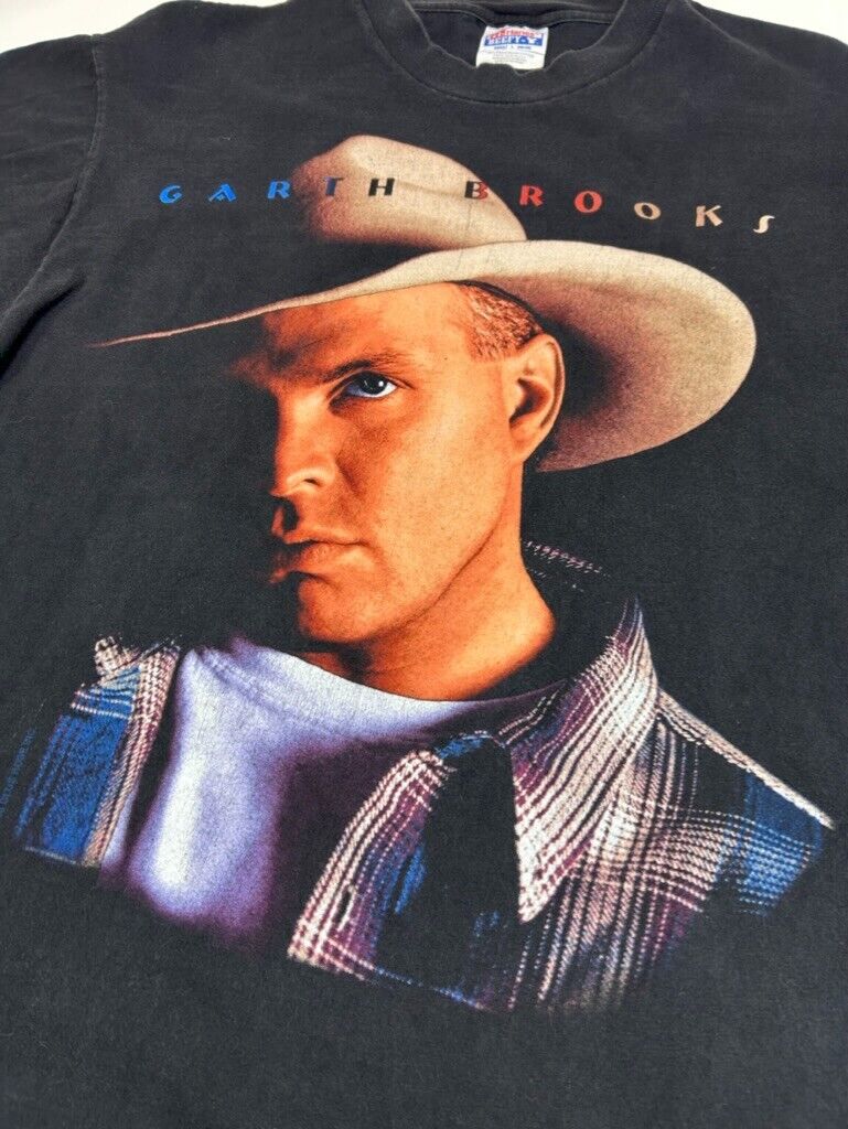 Vintage Garth Brooks Fresh Horses Country Music Tour T-Shirt Size Large Black
