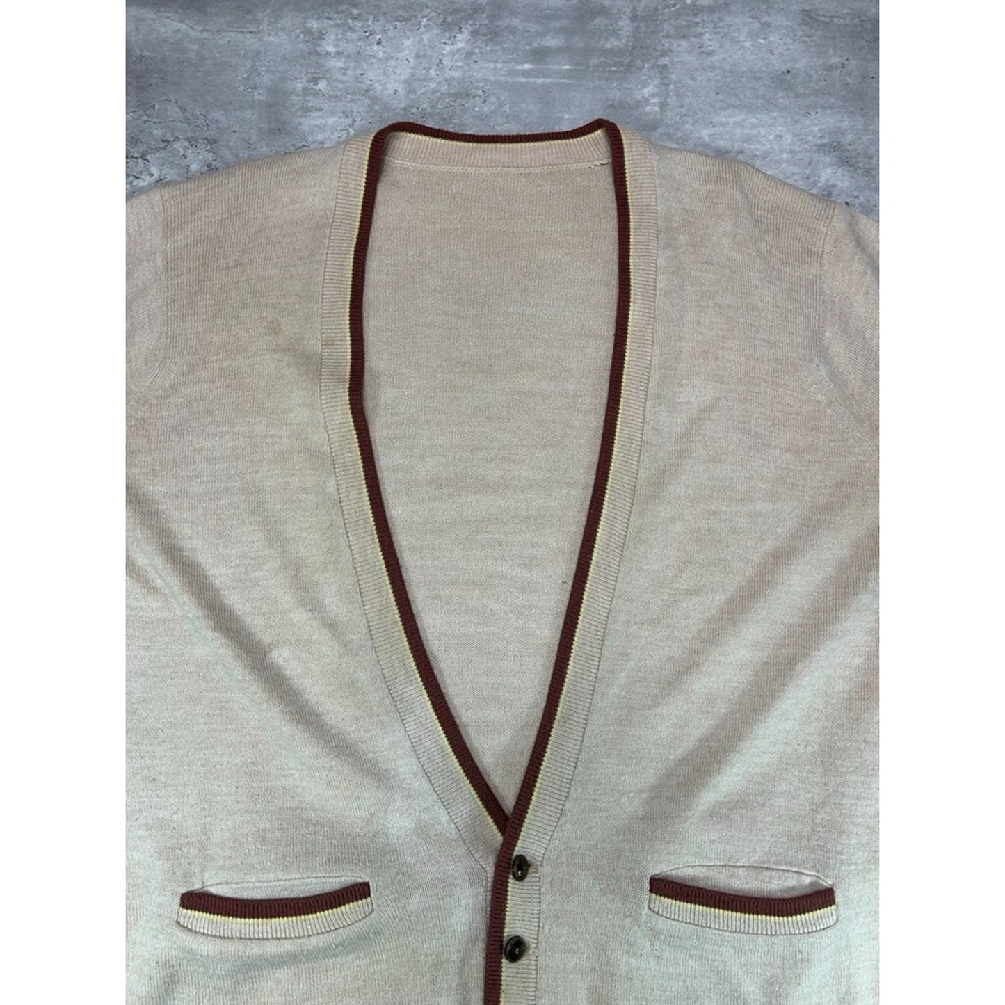 Vintage 1990s/1980s Earth Tones Button Down Knit Cardigan Sweater Size large