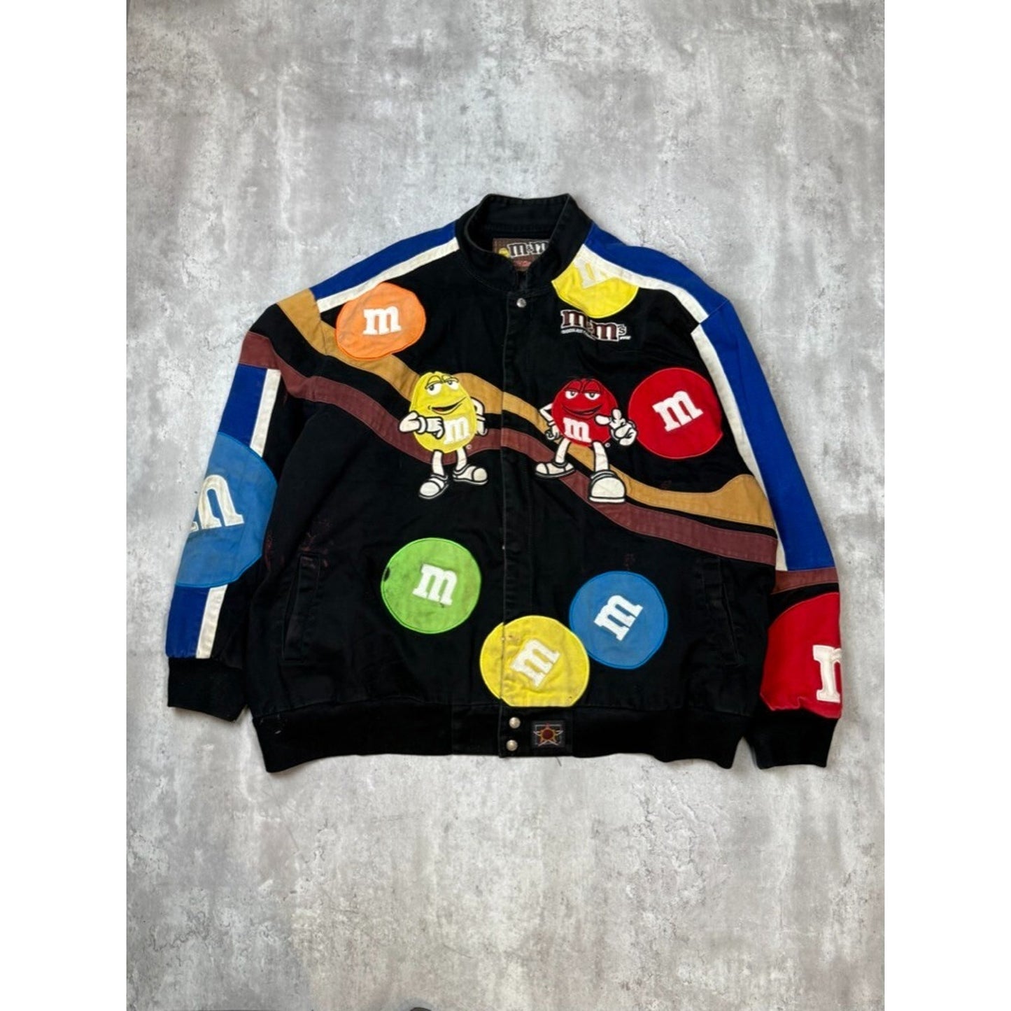 Vintage Jeff Hamilton M&M Racing Embroidered Nascar Race Jacket Size 6XL