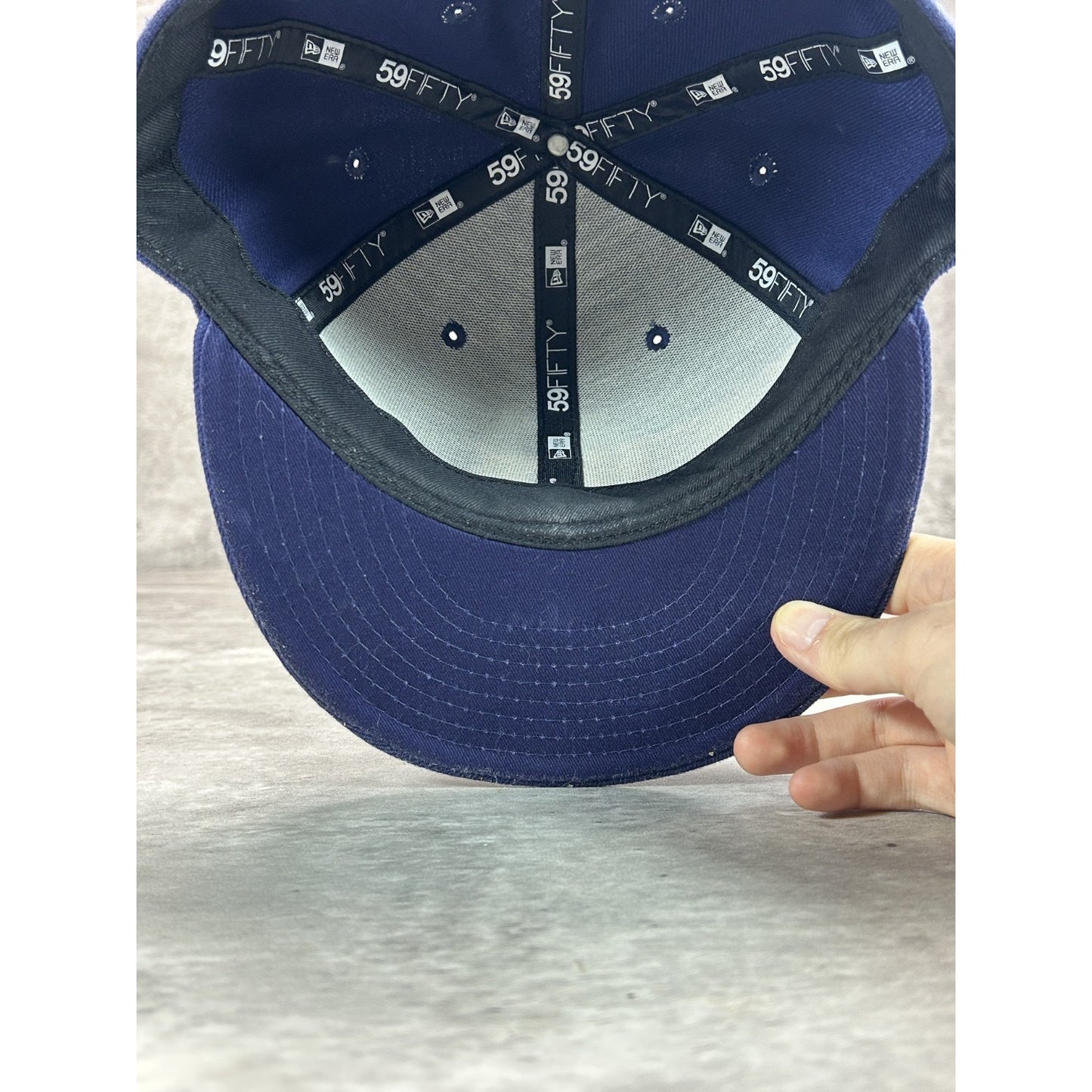 Victoria Harbourcats WCL Embroidered Logo Baseball Fitted Hat 7 1/2 Navy Blue