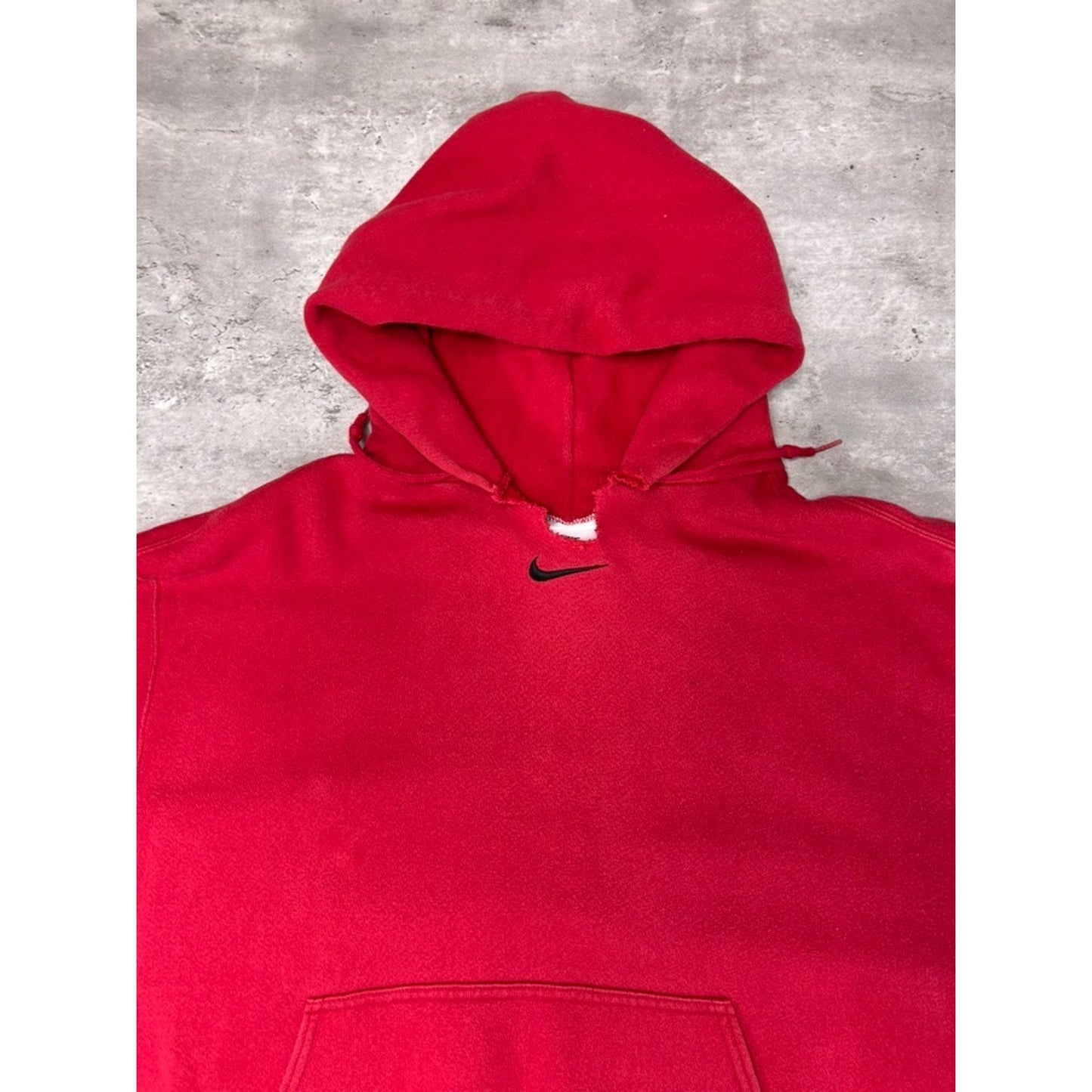Vintage 90s Nike Embroidered Middle Swoosh Hooded Sweatshirt Size Large Red